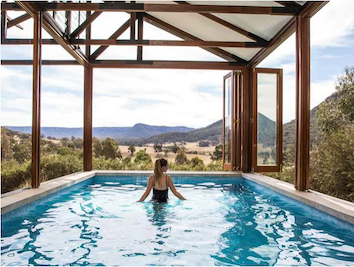 Imagine relaxing in the seven-metre long private poll at Emirates One and Only Wolgan Valley, Picture: Destination NSW. Source: NCA NewsWire
